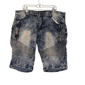 Rocawear Shorts Mens 42 Blue Jeans Denim Baggy Hip Hop Casual Streetwear Zippers